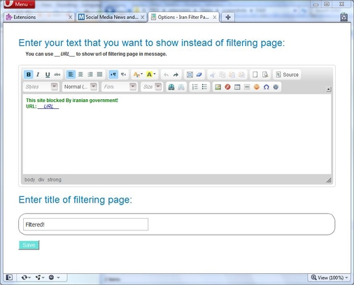 Iran Filtering Page Remover