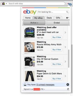 eBay Extension for Opera
