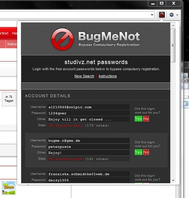 BugMeNot