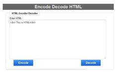 Encode Decode HTML