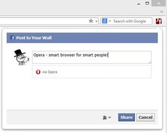 Facebook Status 'via Opera'
