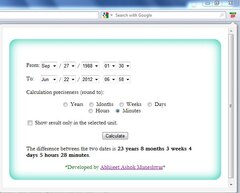 Date difference and Age calculator