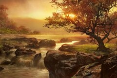 a sunset in fall