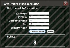 WW Points Points Plus Calculator