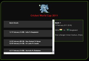 Cricket World Cup 2011 Schedule