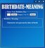 Birthdate Meaning