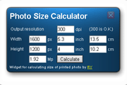 Photo Size Calculator