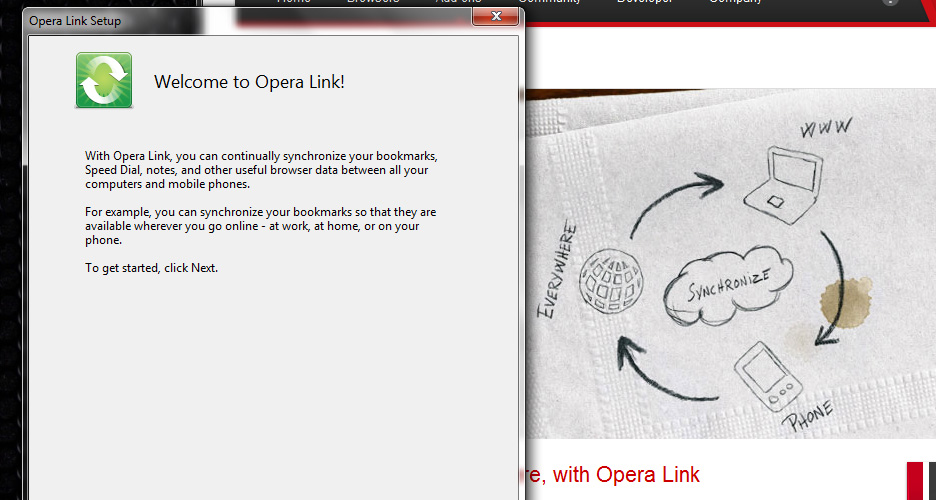 Synchronizing Opera with Opera Link