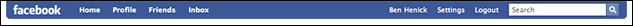 header of facebook.com.