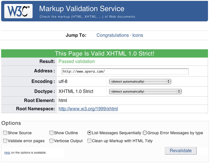 the w3c validator