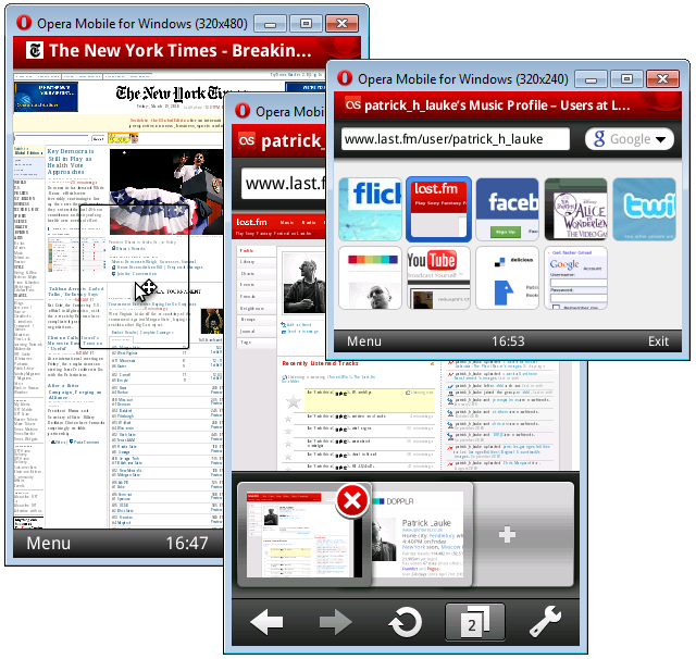 Multiple Opera Mobile 10