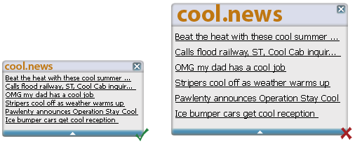 A small widget and a large widget with the same content