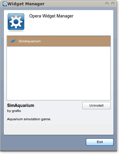 The Widget Manager dialog box for Linux The Widget Manager dialog box for Linux
