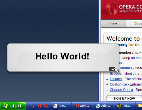 Hello World! when hovered
