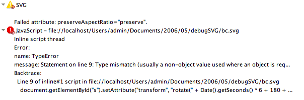 The error console; it's the idea that counts.