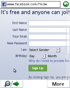 A sample page containing an HTML form