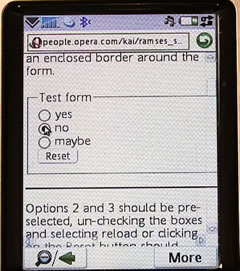 A sample page in UIQ