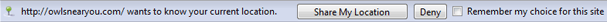 Opera 10.60's Geolocation bar