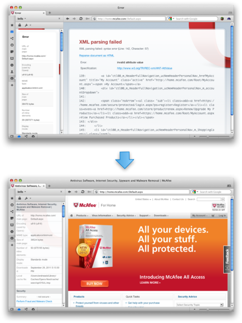 Image showing no more XML parsing errors