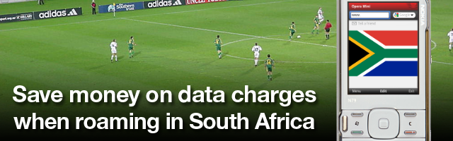 Save money on data charges when roaming in South Africa