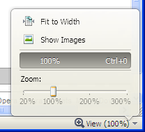 The zoom control in Opera