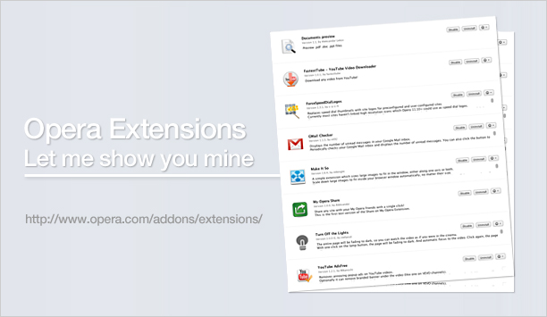 Opera extensions