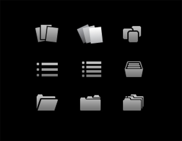 Icon categories.
