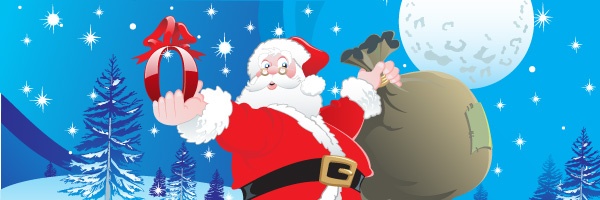 Santa giving you the Opera browser for Christmas
