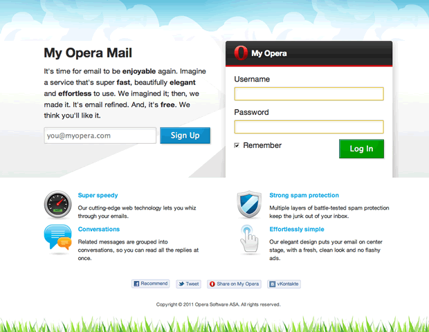 My Opera Mail beta