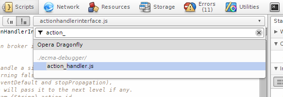 Script selection dropdown