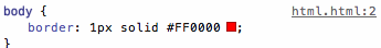 A set of CSS rules shown in the style panel as a shorthand