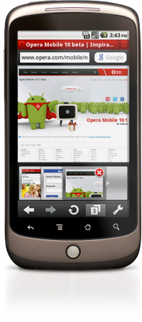 Opera Mobile 10.1 beta for Android